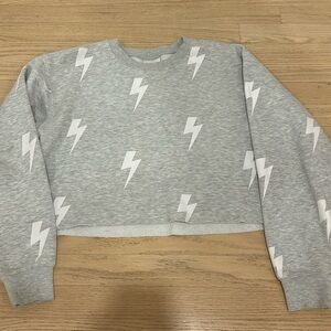 Scarfit cropped lightning bolt crewneck